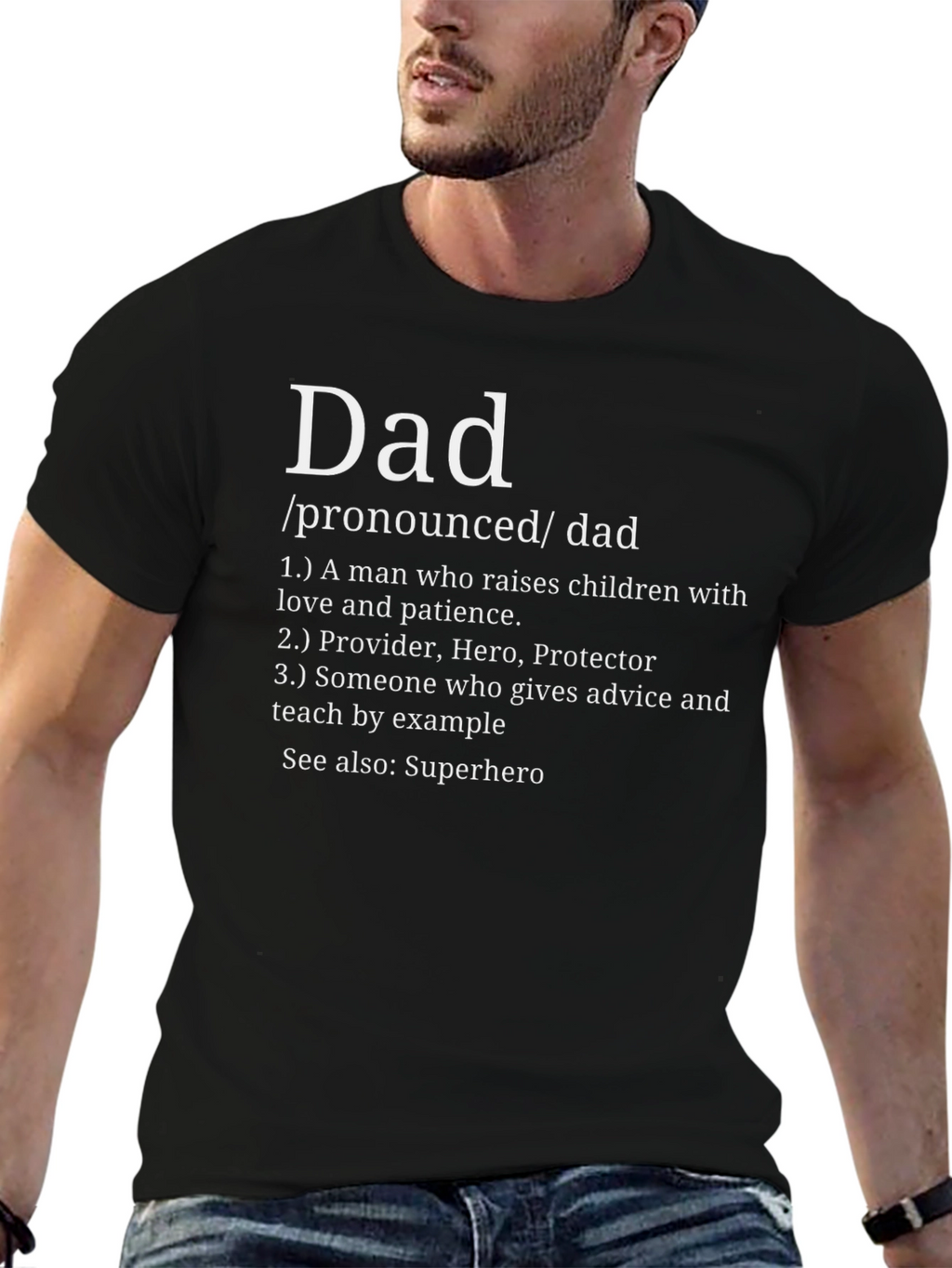 Dad Definition Black T-Shirt - Fathers Day Gift Idea