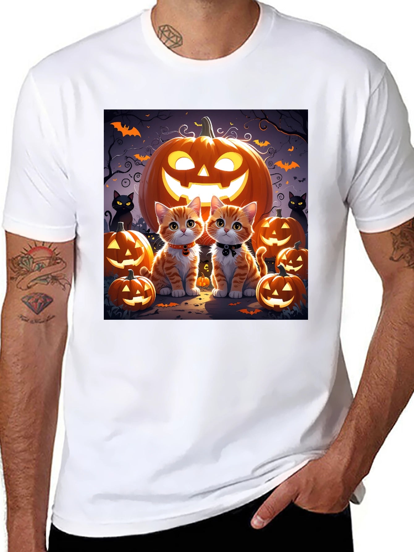 Halloween Cat Pumpkin T-Shirt