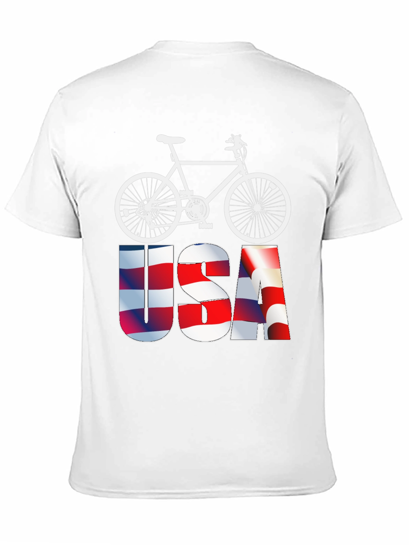 USA Flag Bicycle Graphic Tee - Patriotic Mens T-Shirt