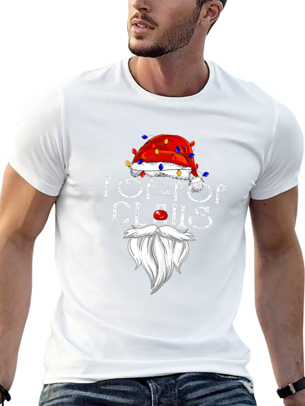 Pop-Pop Claus T-Shirt - Holiday Grandfather Tee
