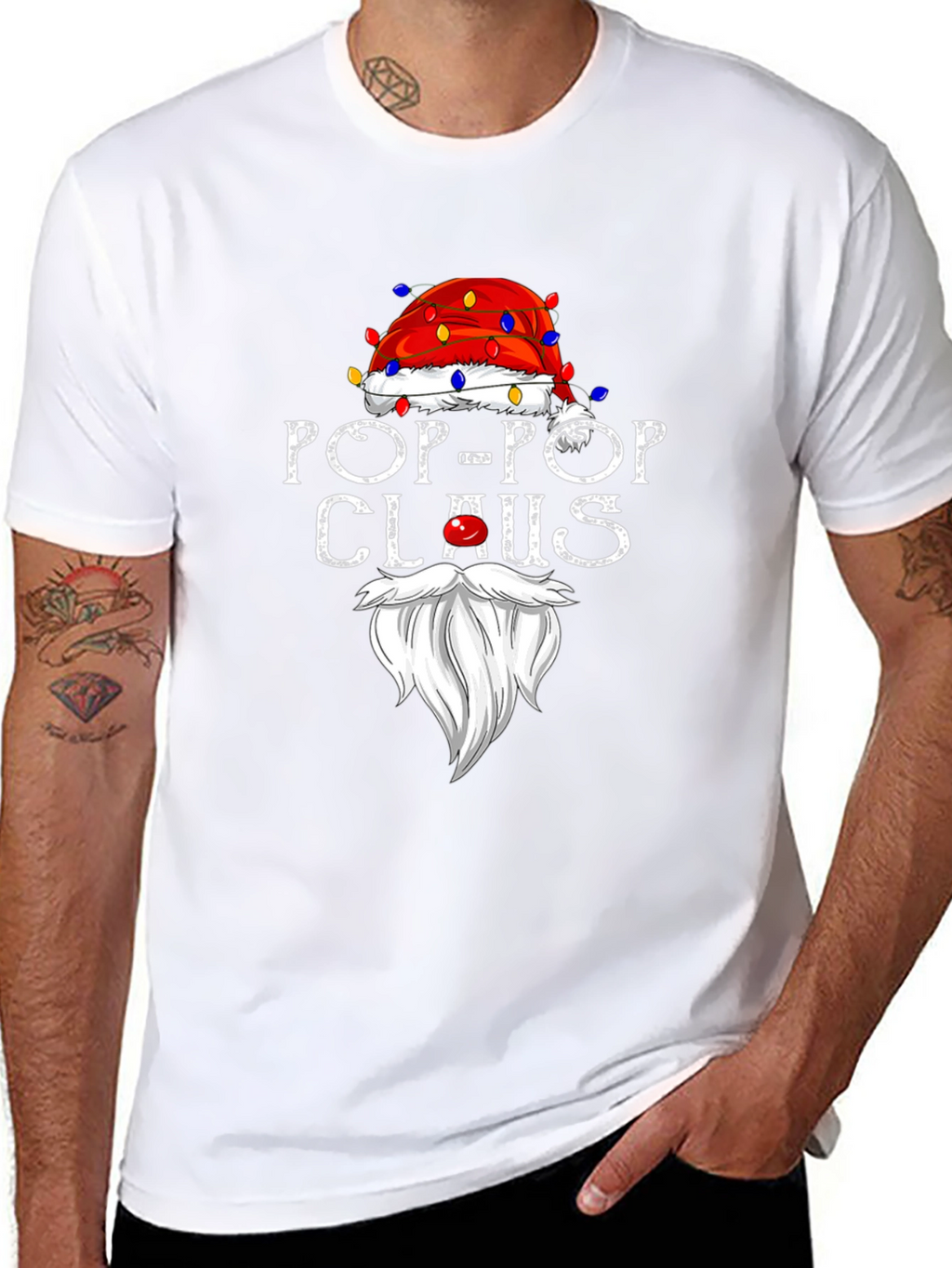 Pop-Pop Claus T-Shirt - Holiday Grandfather Tee