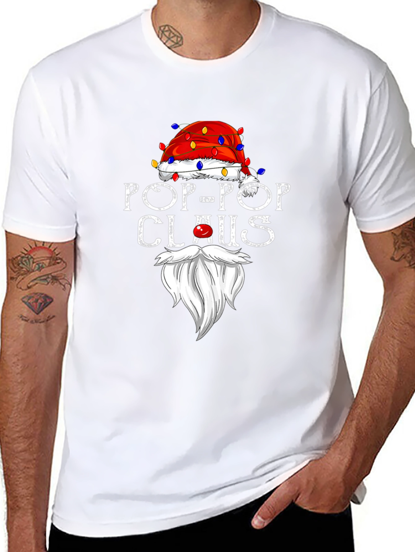 Pop-Pop Claus T-Shirt - Holiday Grandfather Tee