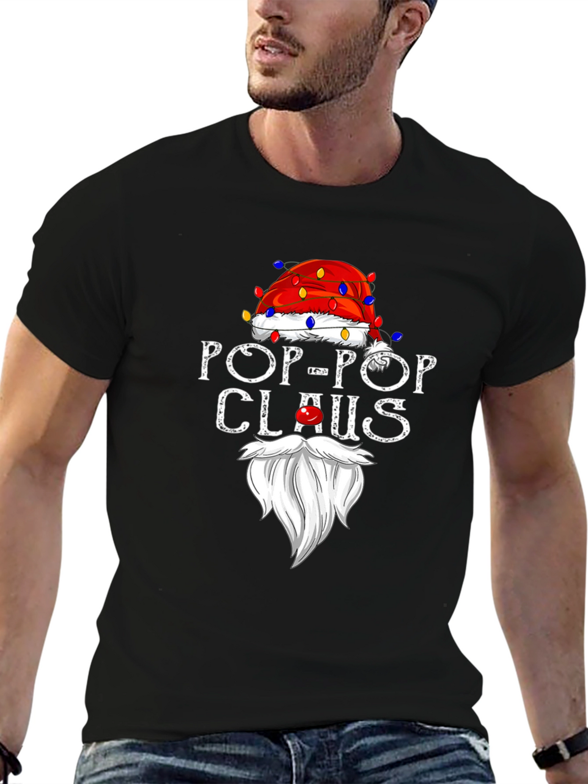 Pop-Pop Claus T-Shirt - Holiday Grandfather Tee