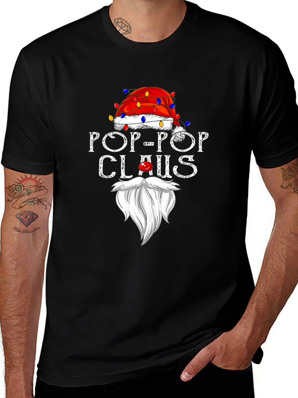 Pop-Pop Claus T-Shirt - Holiday Grandfather Tee