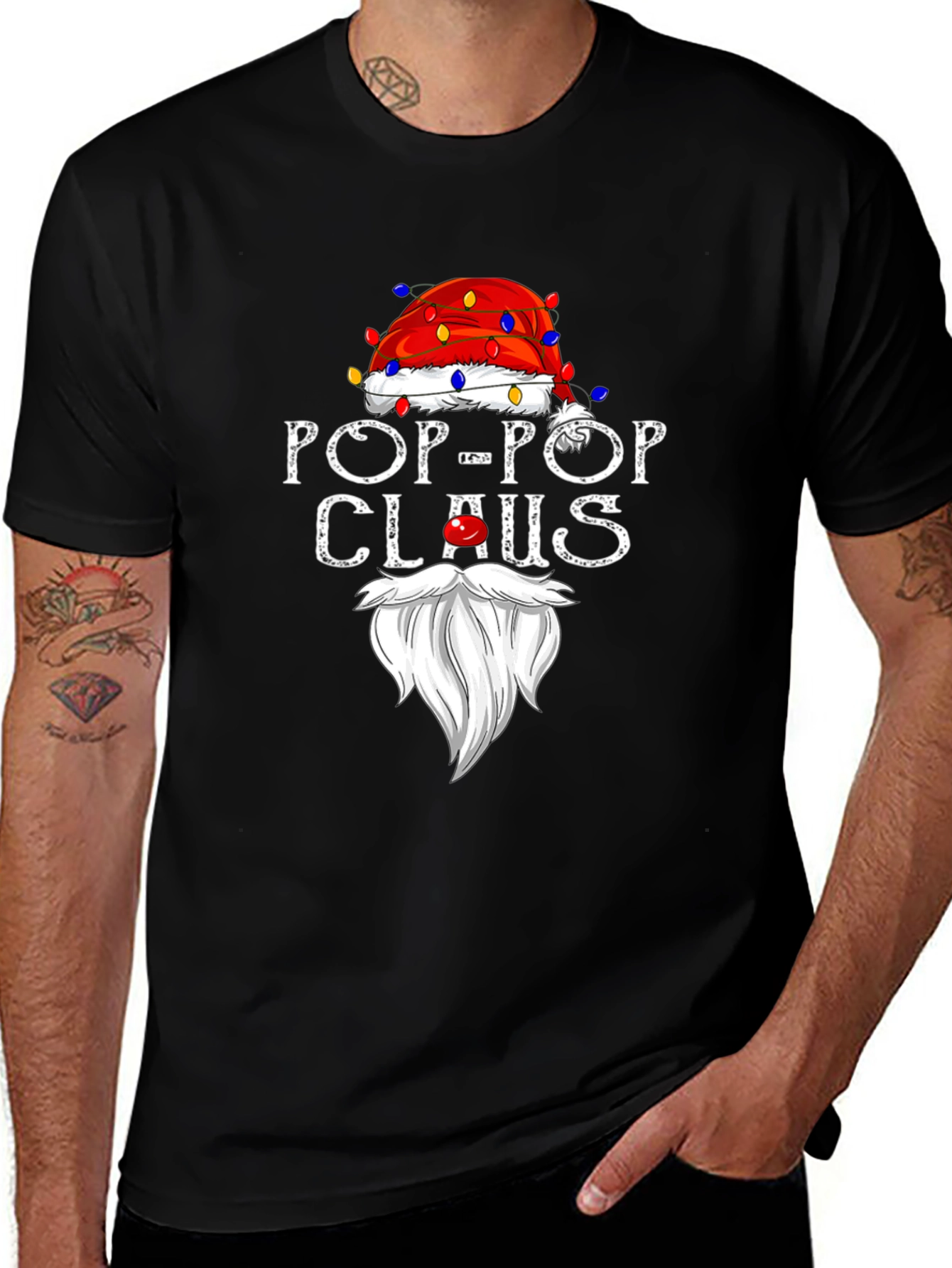 Pop-Pop Claus T-Shirt - Holiday Grandfather Tee