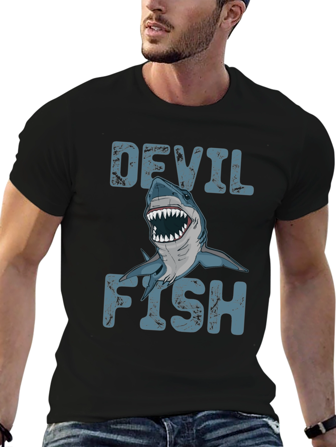 Devil Fish Graphic T-Shirt - Mens Black Tee