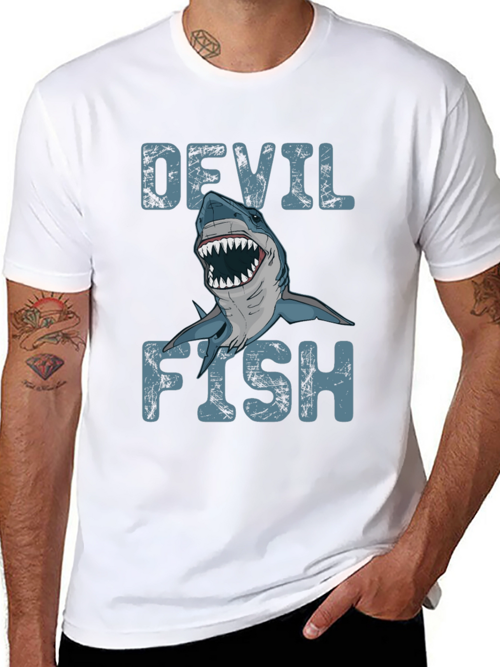 Devil Fish Graphic T-Shirt - Mens Black Tee