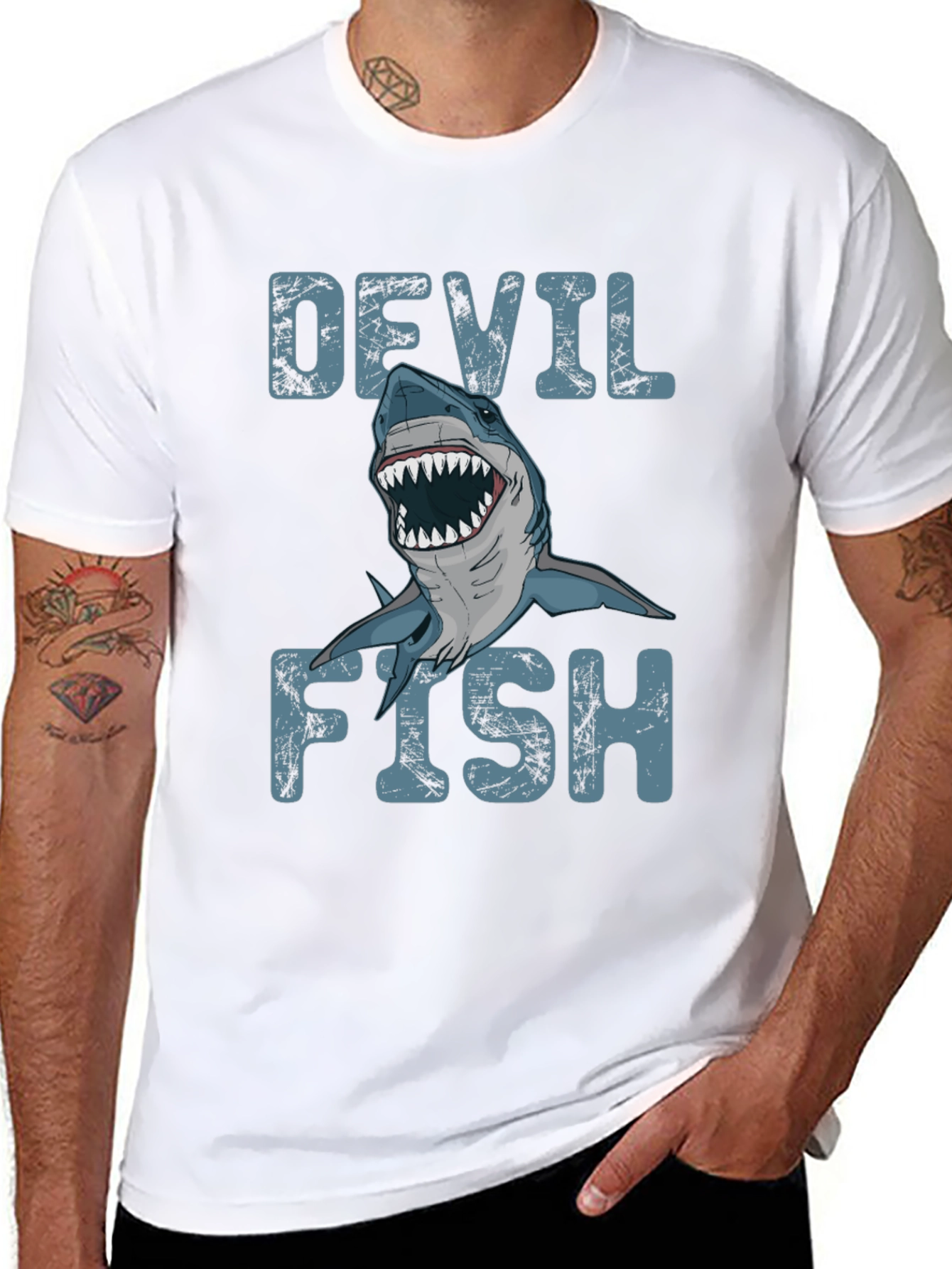 Devil Fish Graphic T-Shirt - Mens Black Tee
