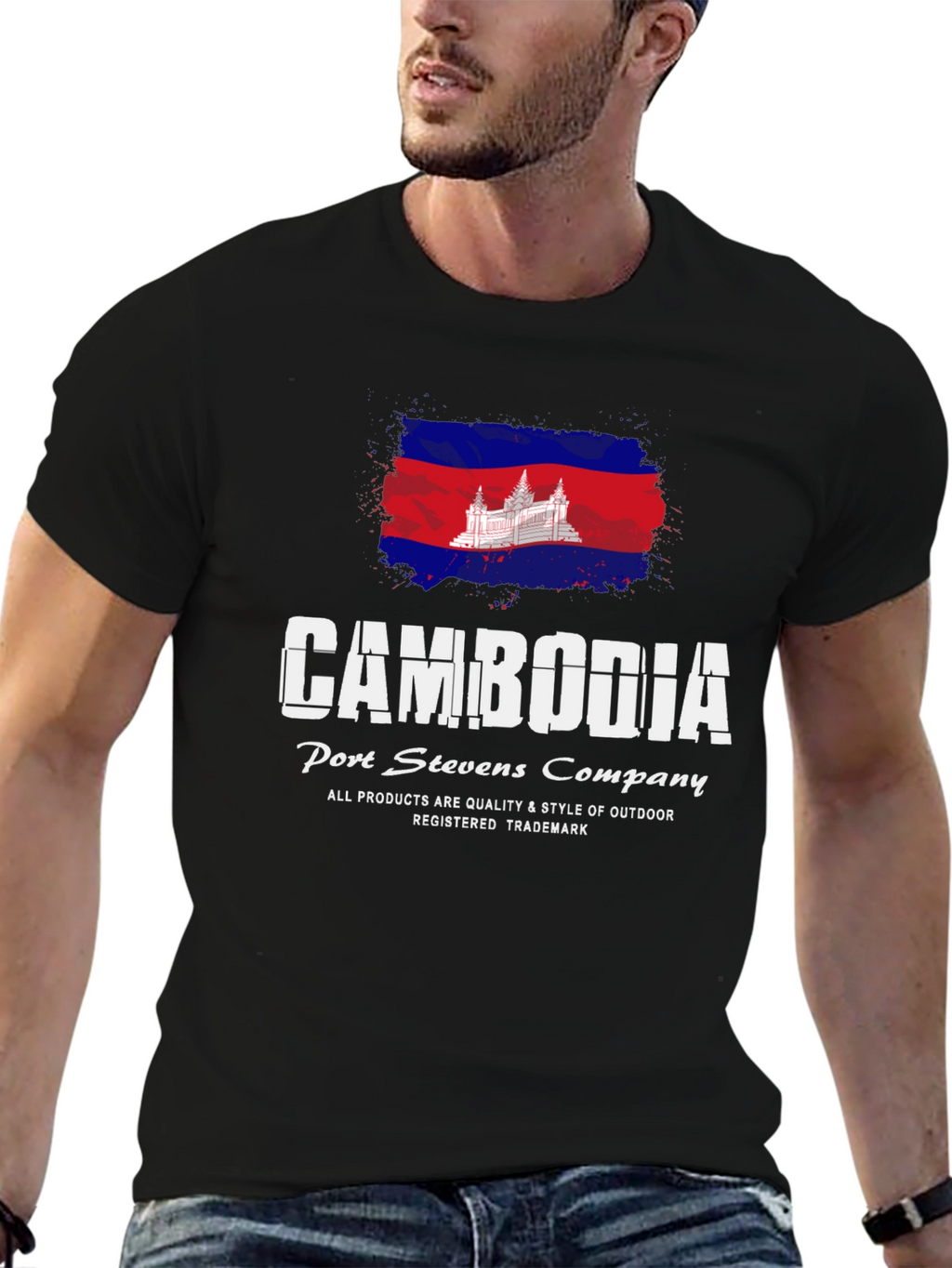 Cambodia Flag Graphic Tee - Port Stevens Company