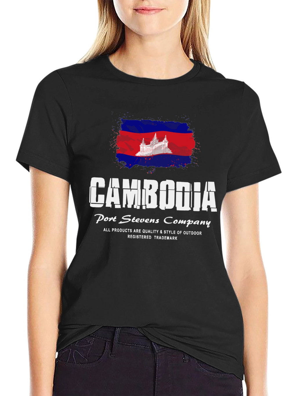 Cambodia Flag Graphic Tee - Port Stevens Company