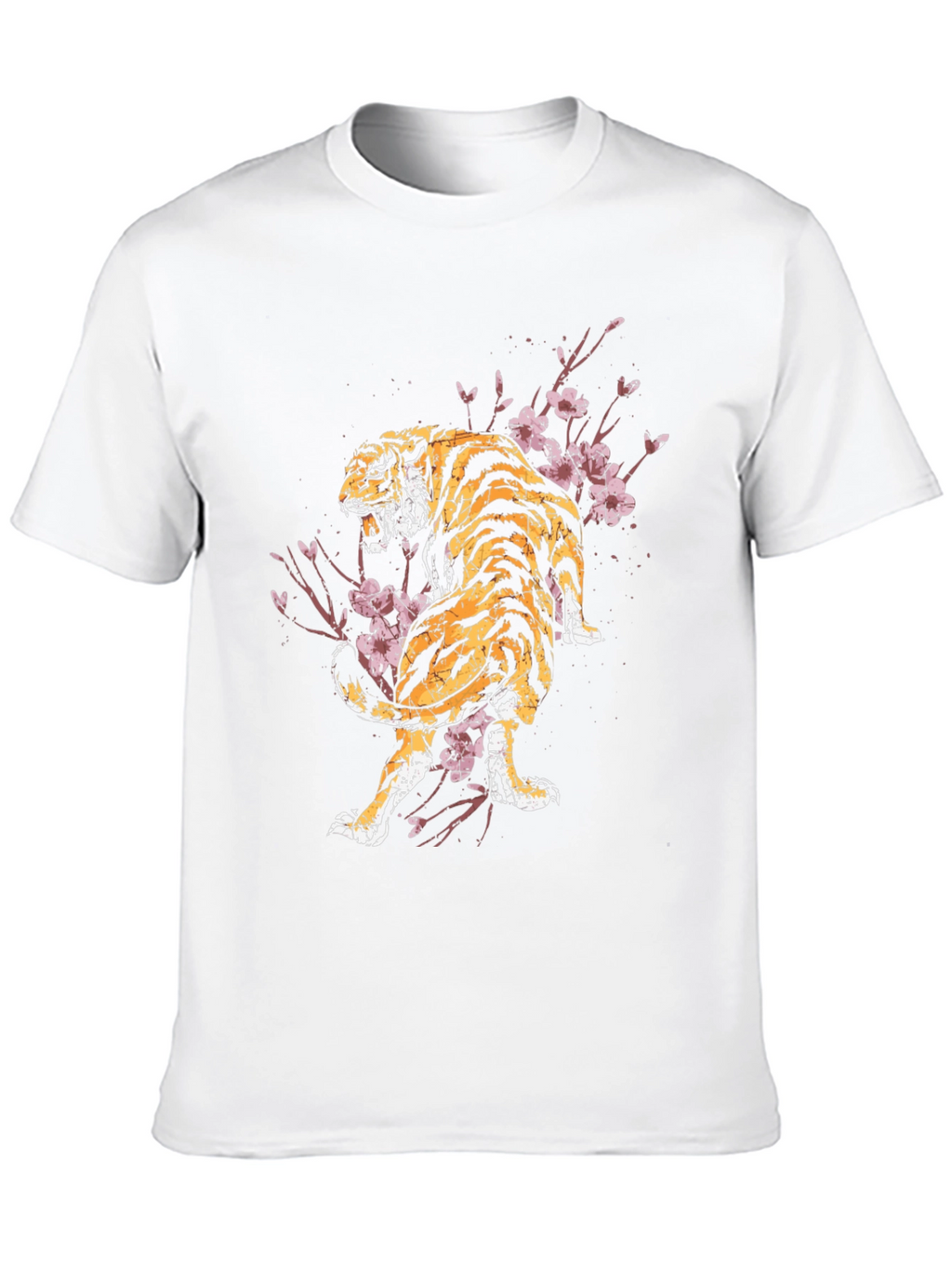 Tiger & Cherry Blossom Graphic T-Shirt