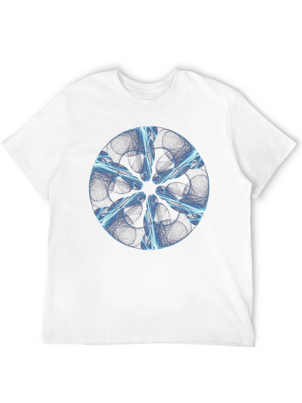 Abstract Blue Light Design Black T-Shirt