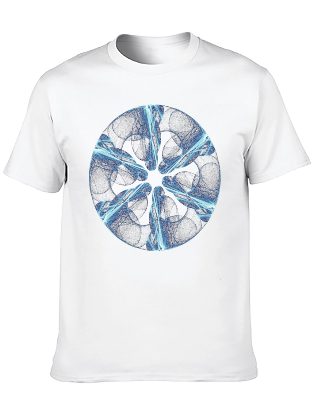 Abstract Blue Light Design Black T-Shirt