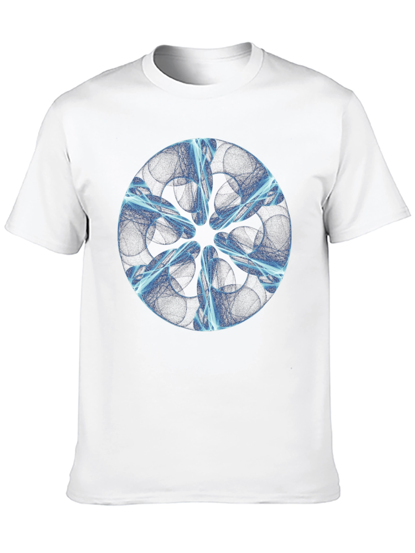 Abstract Blue Light Design Black T-Shirt