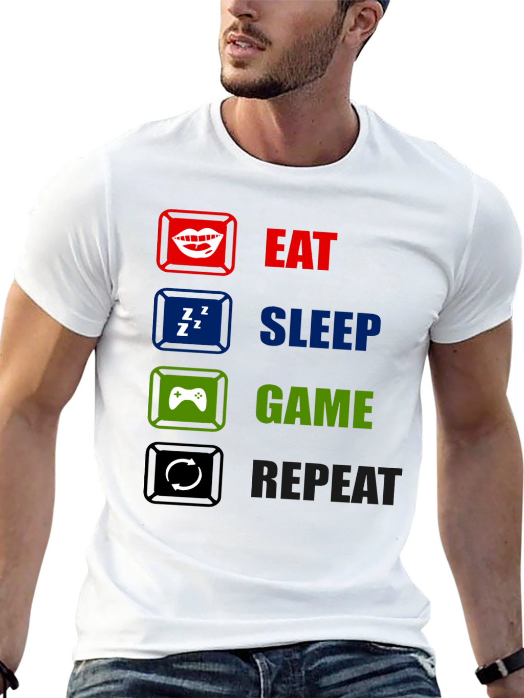 Eat Sleep Game Repeat Gamer T-Shirt