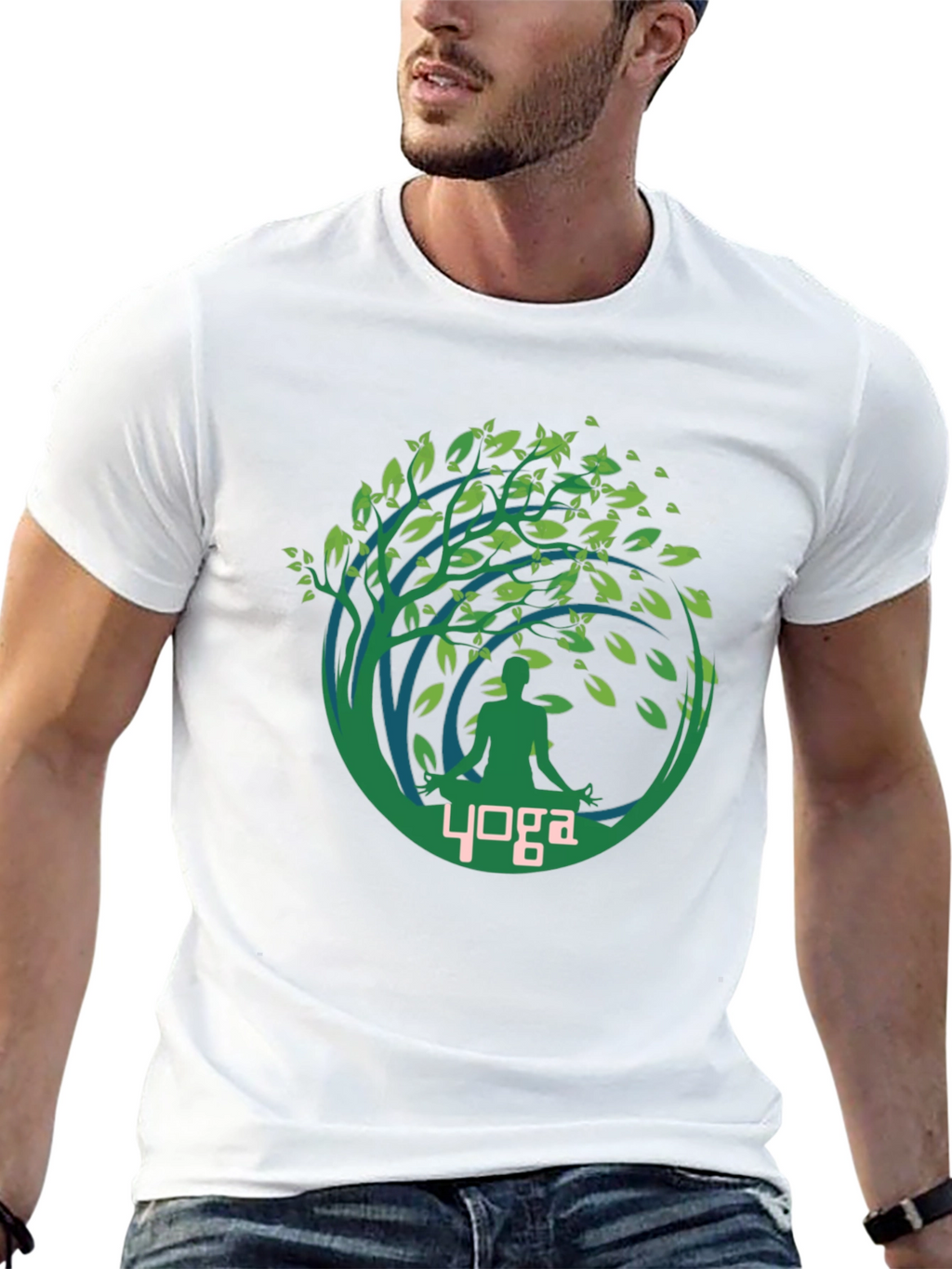 Yoga Tree T-Shirt Black Cotton