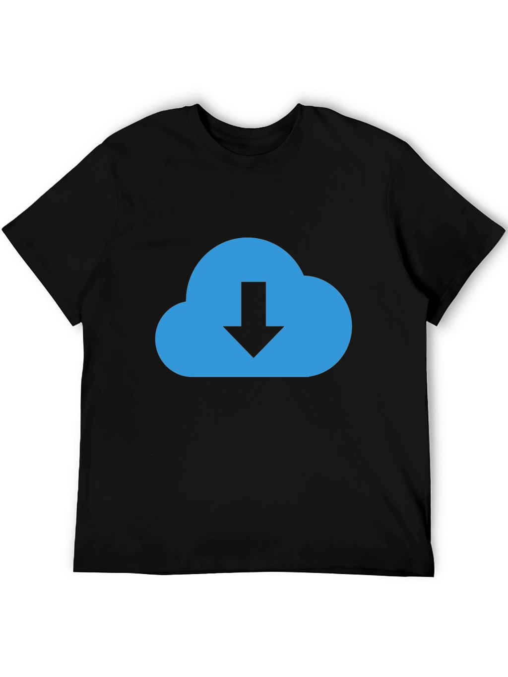 Cloud Download Graphic Tee - Stylish Black T-Shirt