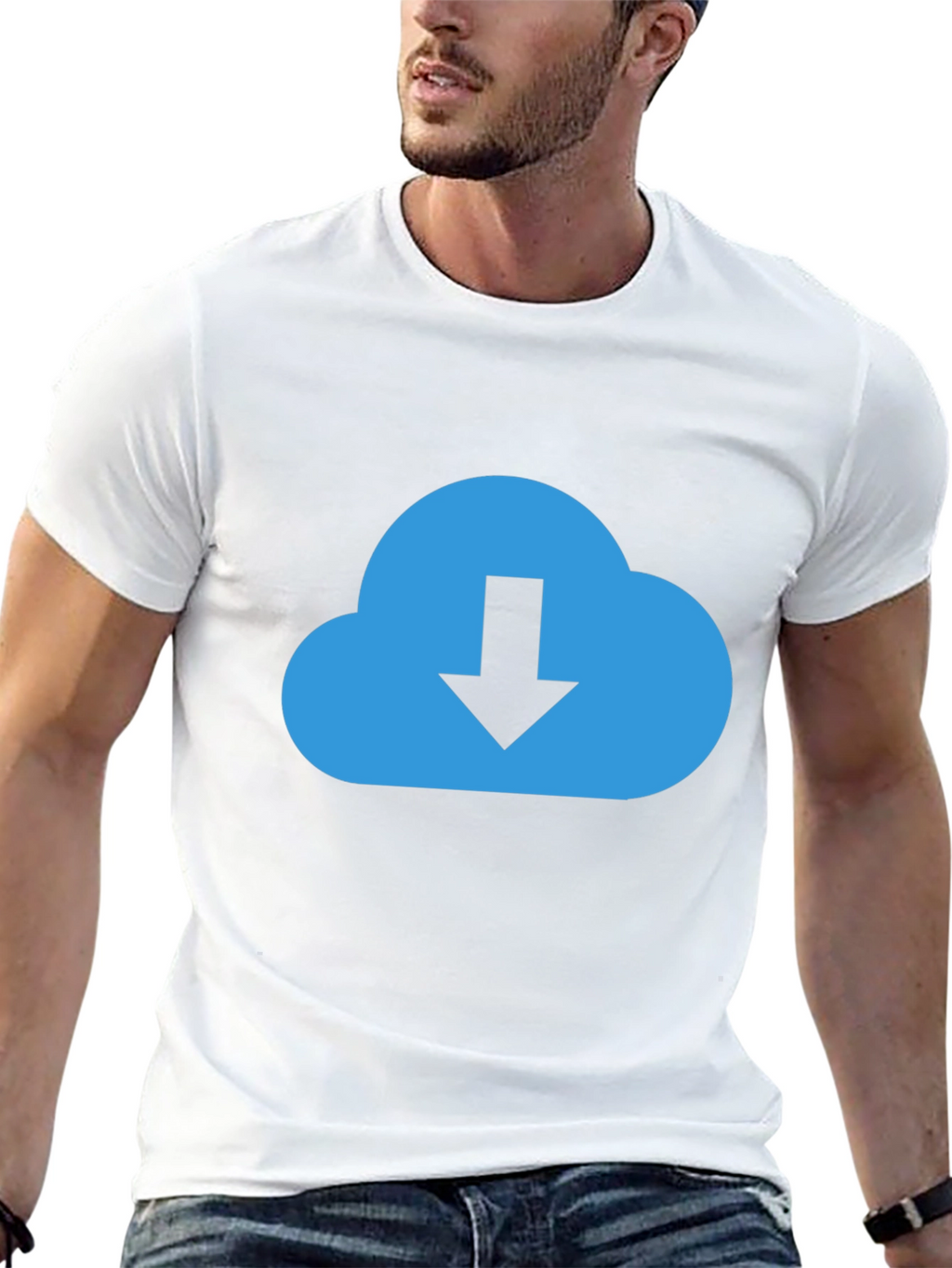 Cloud Download Graphic Tee - Stylish Black T-Shirt