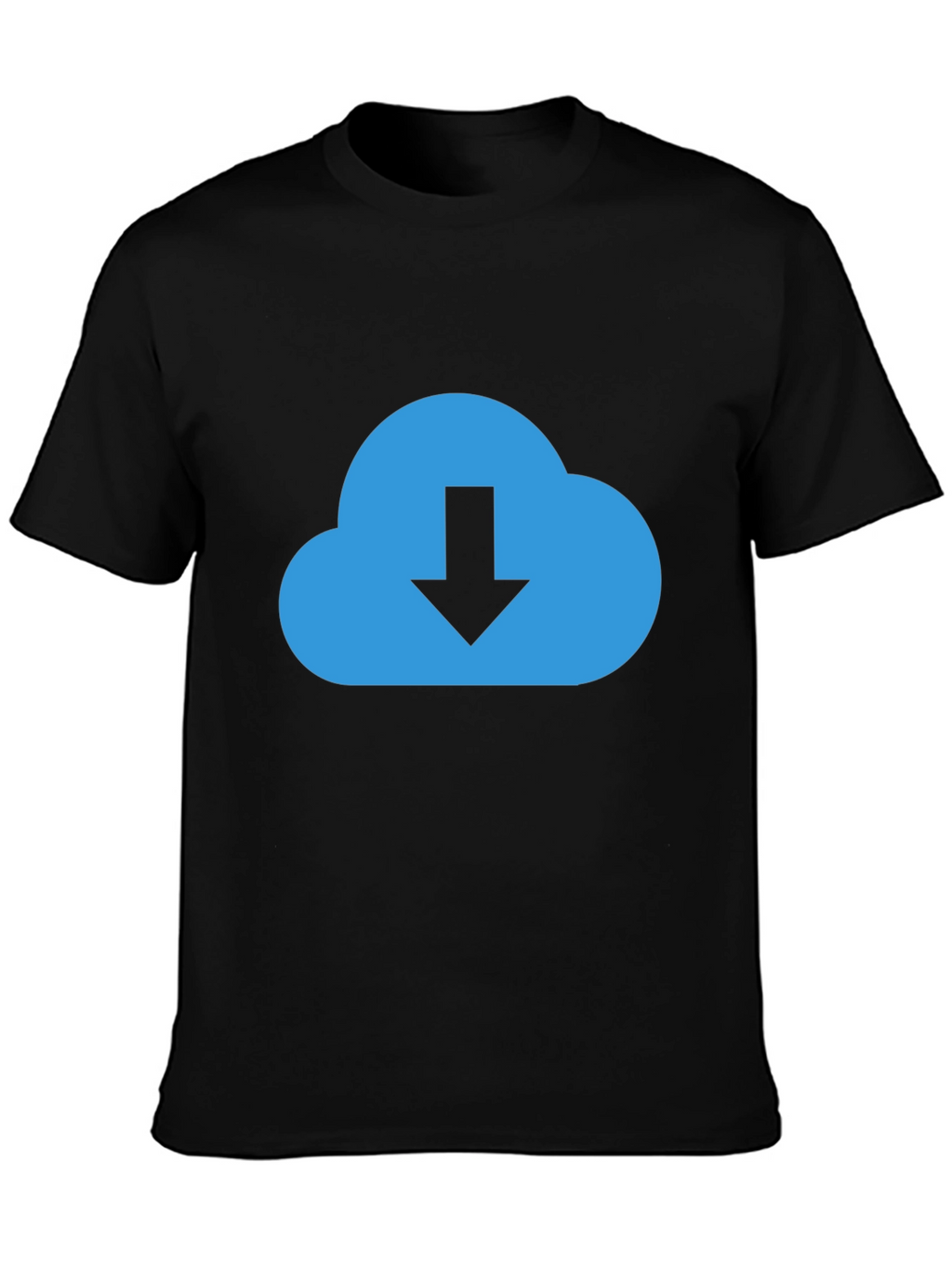 Cloud Download Graphic Tee - Stylish Black T-Shirt