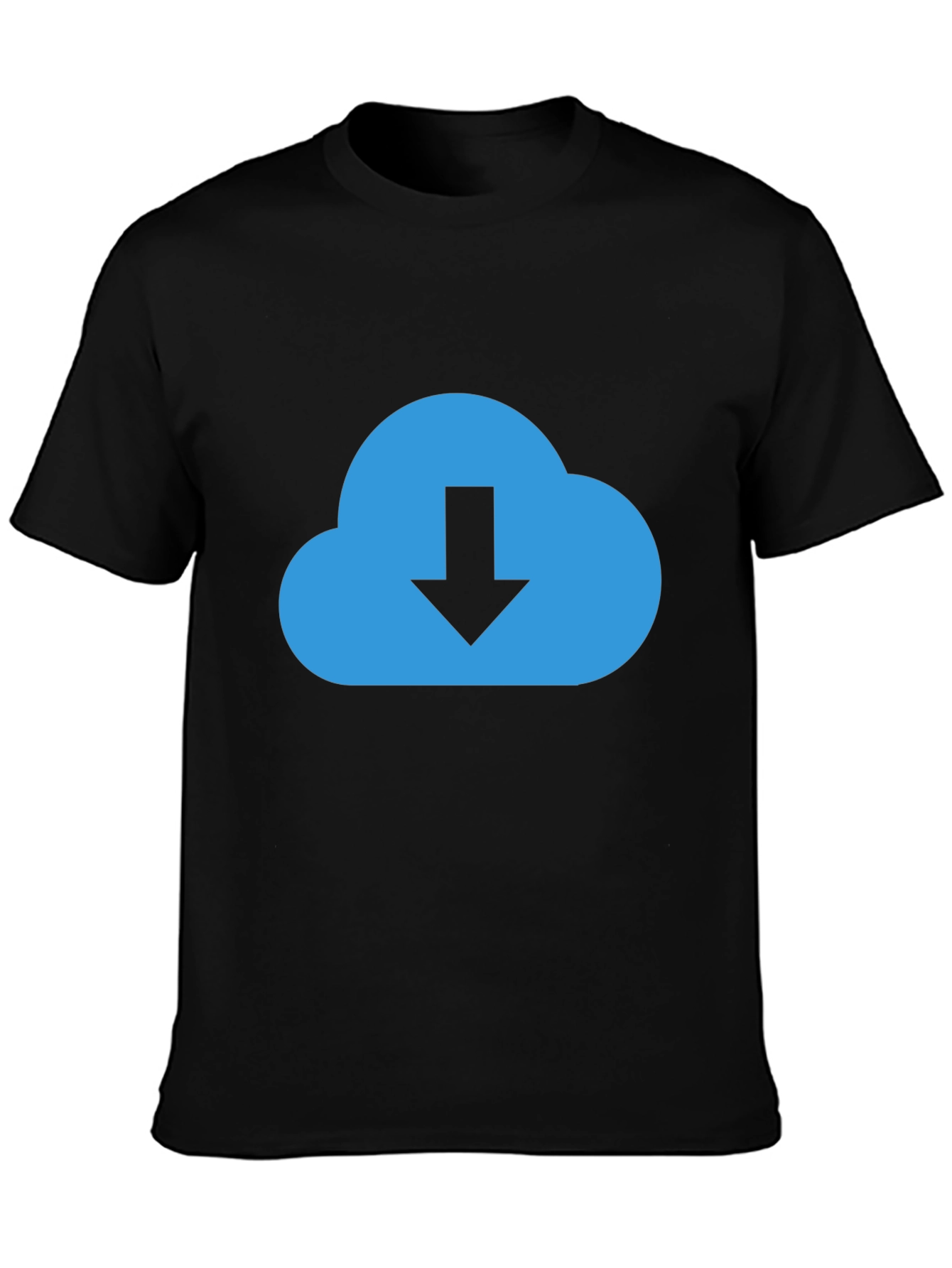Cloud Download Graphic Tee - Stylish Black T-Shirt
