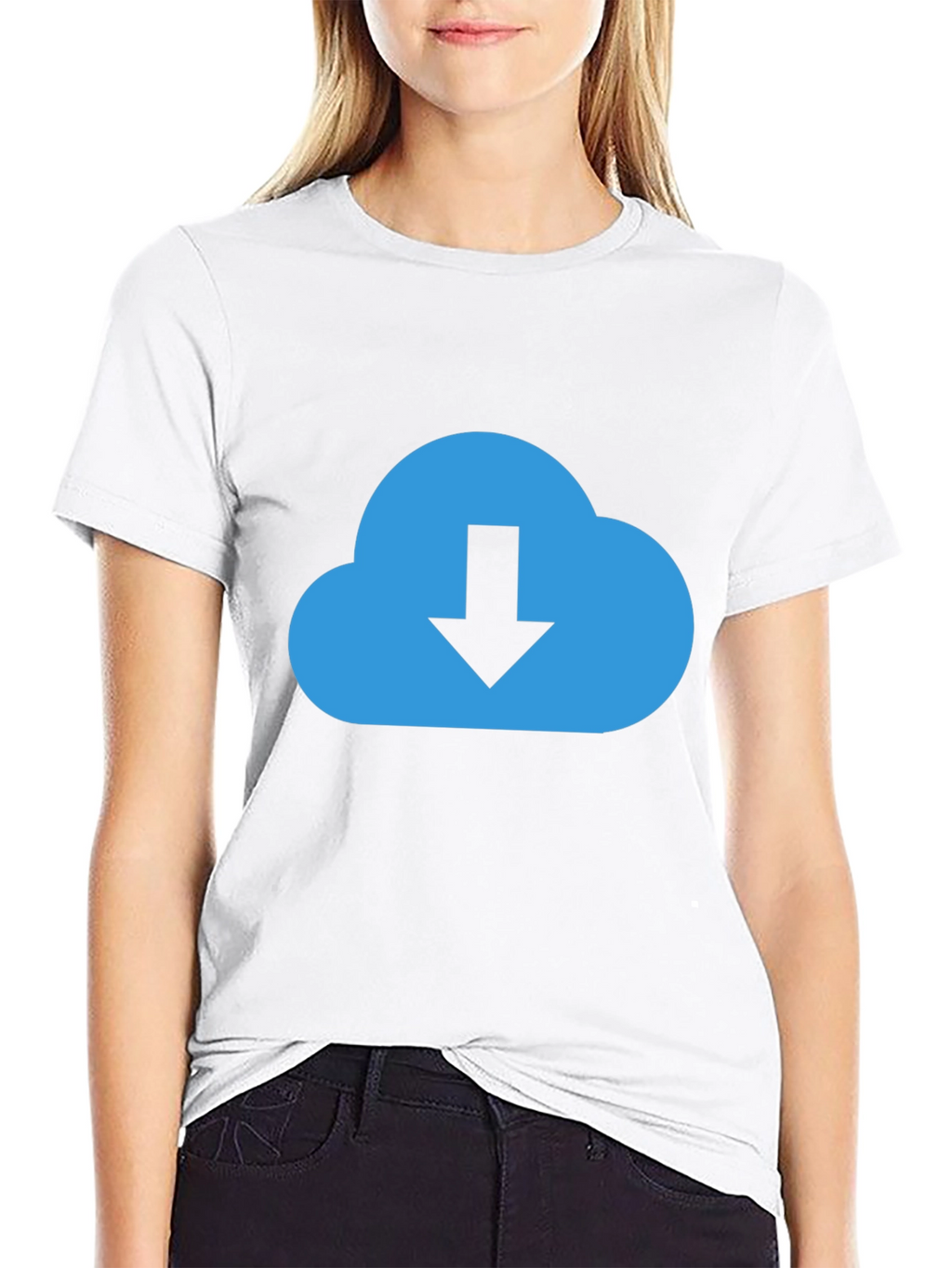 Cloud Download Graphic Tee - Stylish Black T-Shirt