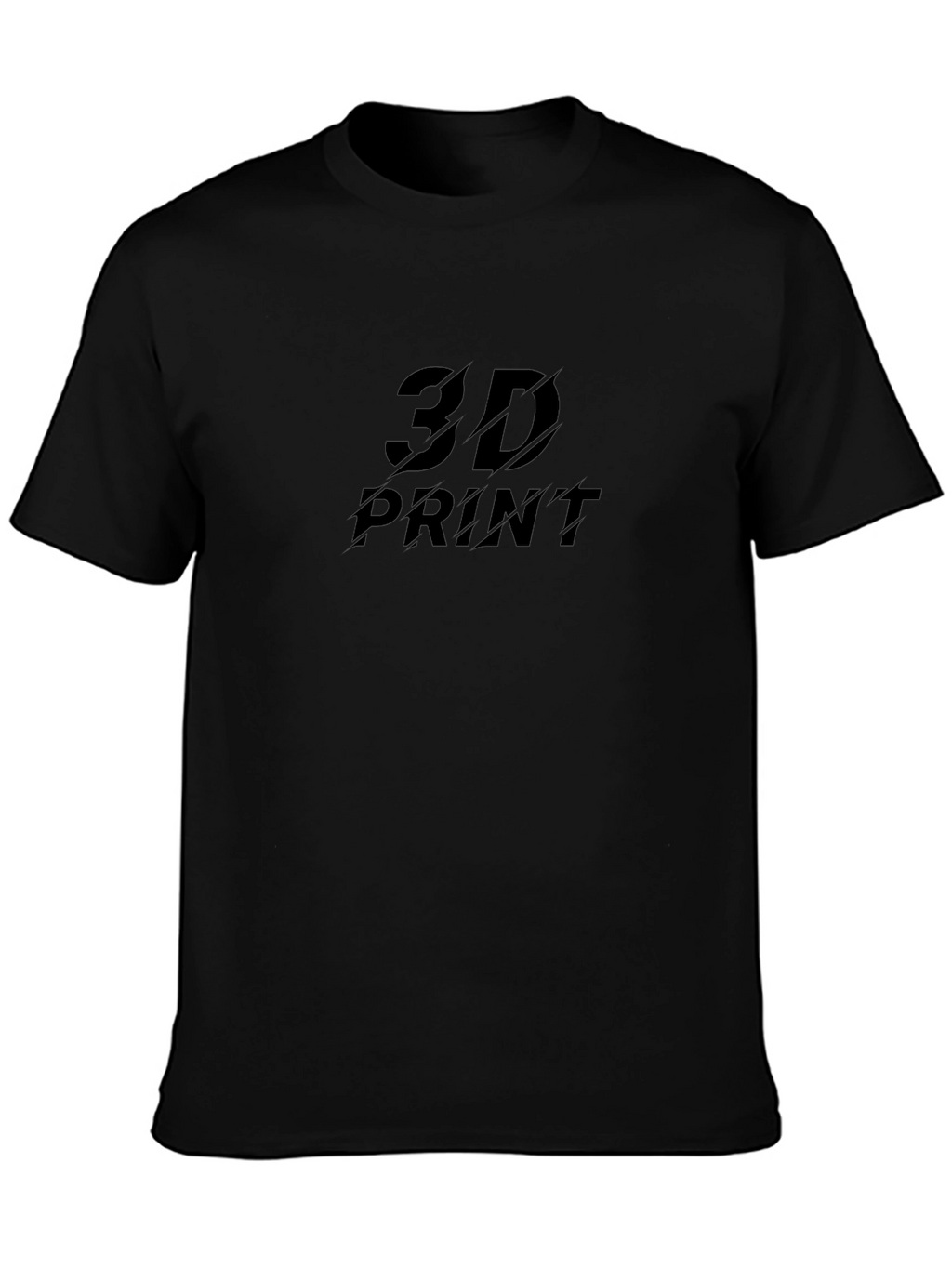 Mens 3D Print Black T-Shirt - Stylish Casual Tee