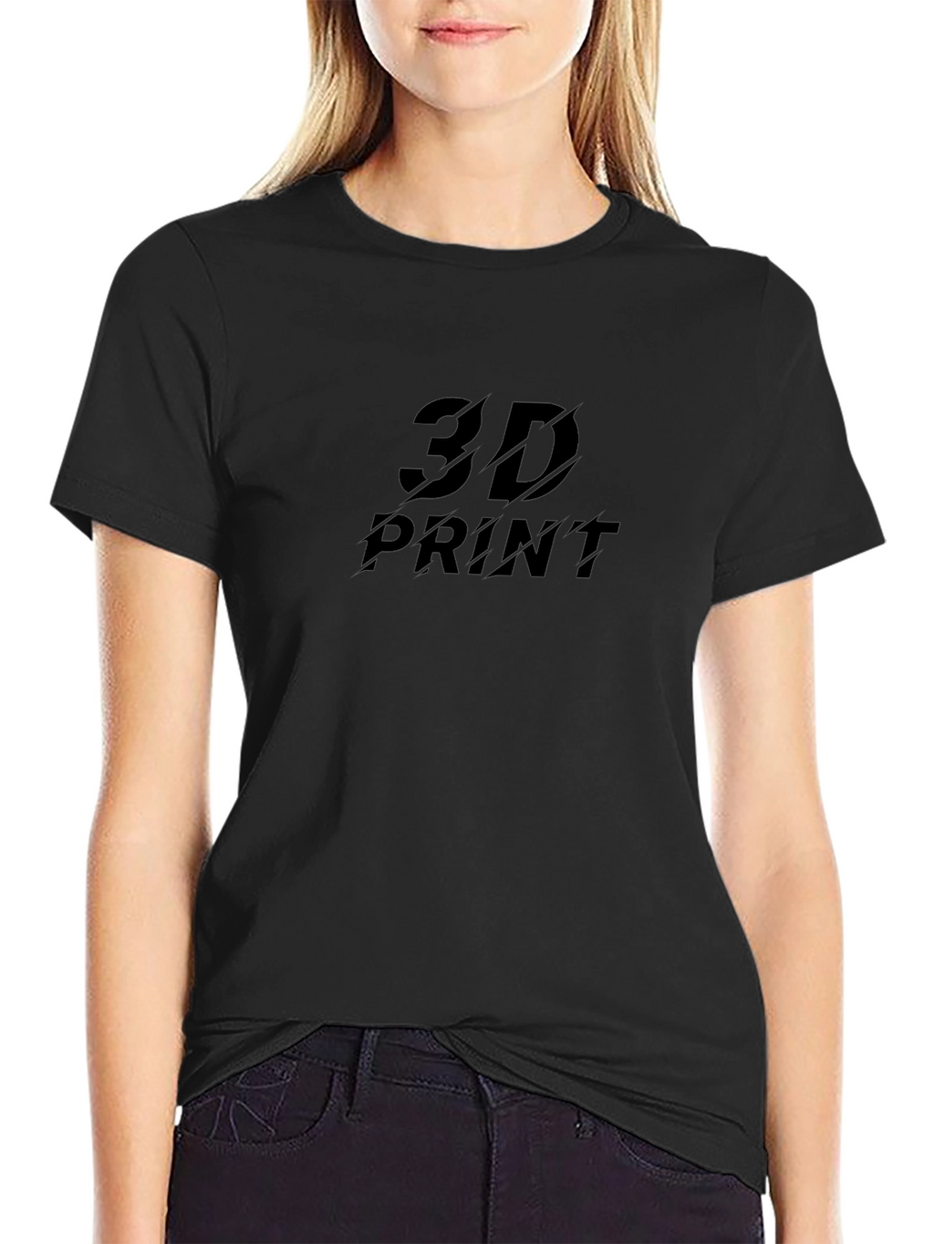 Mens 3D Print Black T-Shirt - Stylish Casual Tee