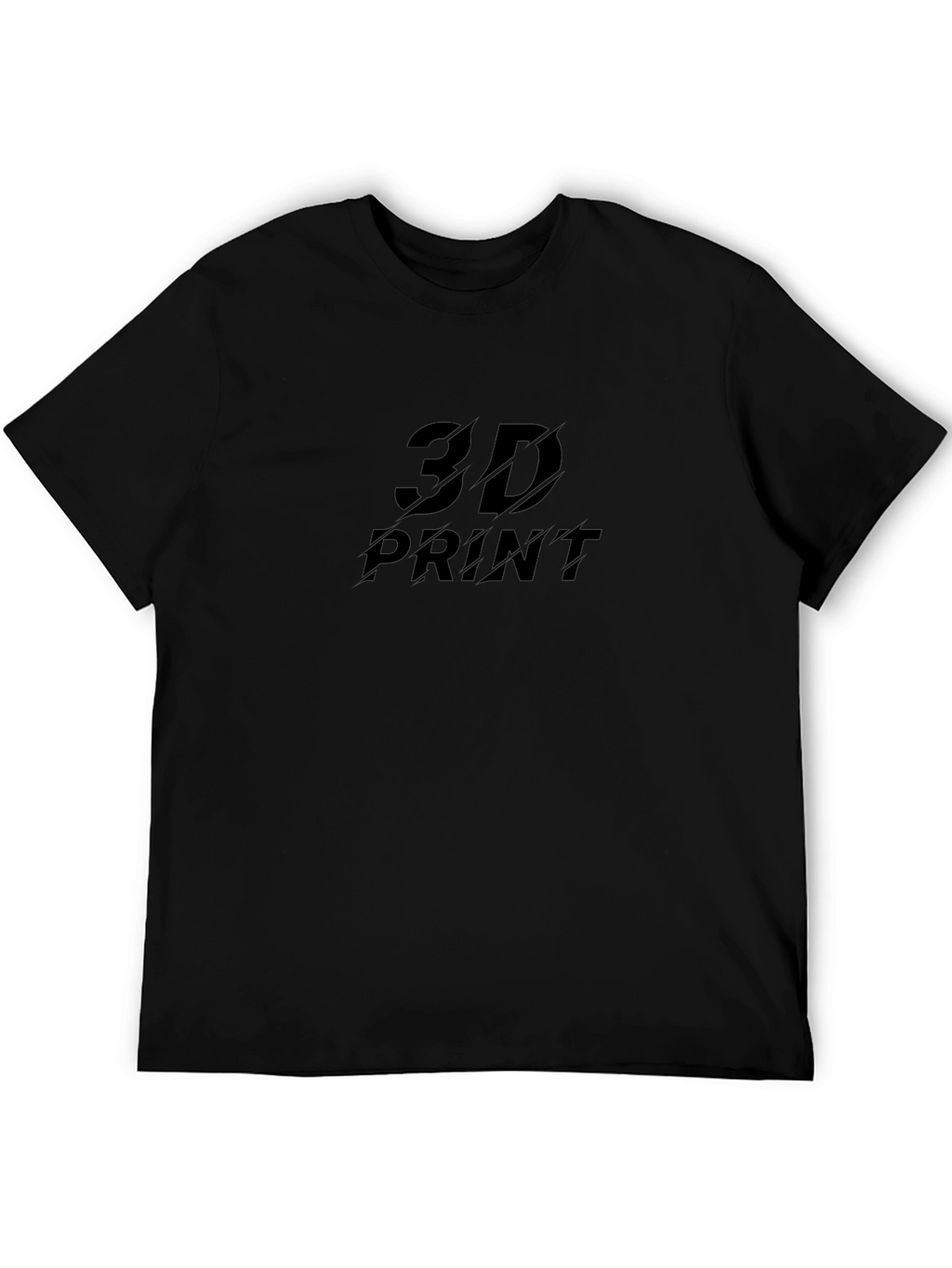 Mens 3D Print Black T-Shirt - Stylish Casual Tee