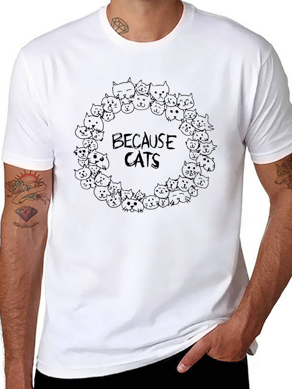 Because Cats Black Graphic Tee