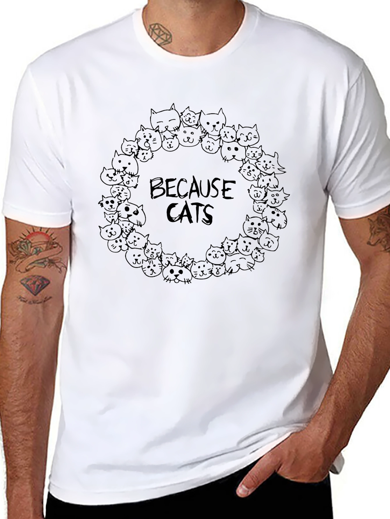 Because Cats Black Graphic Tee
