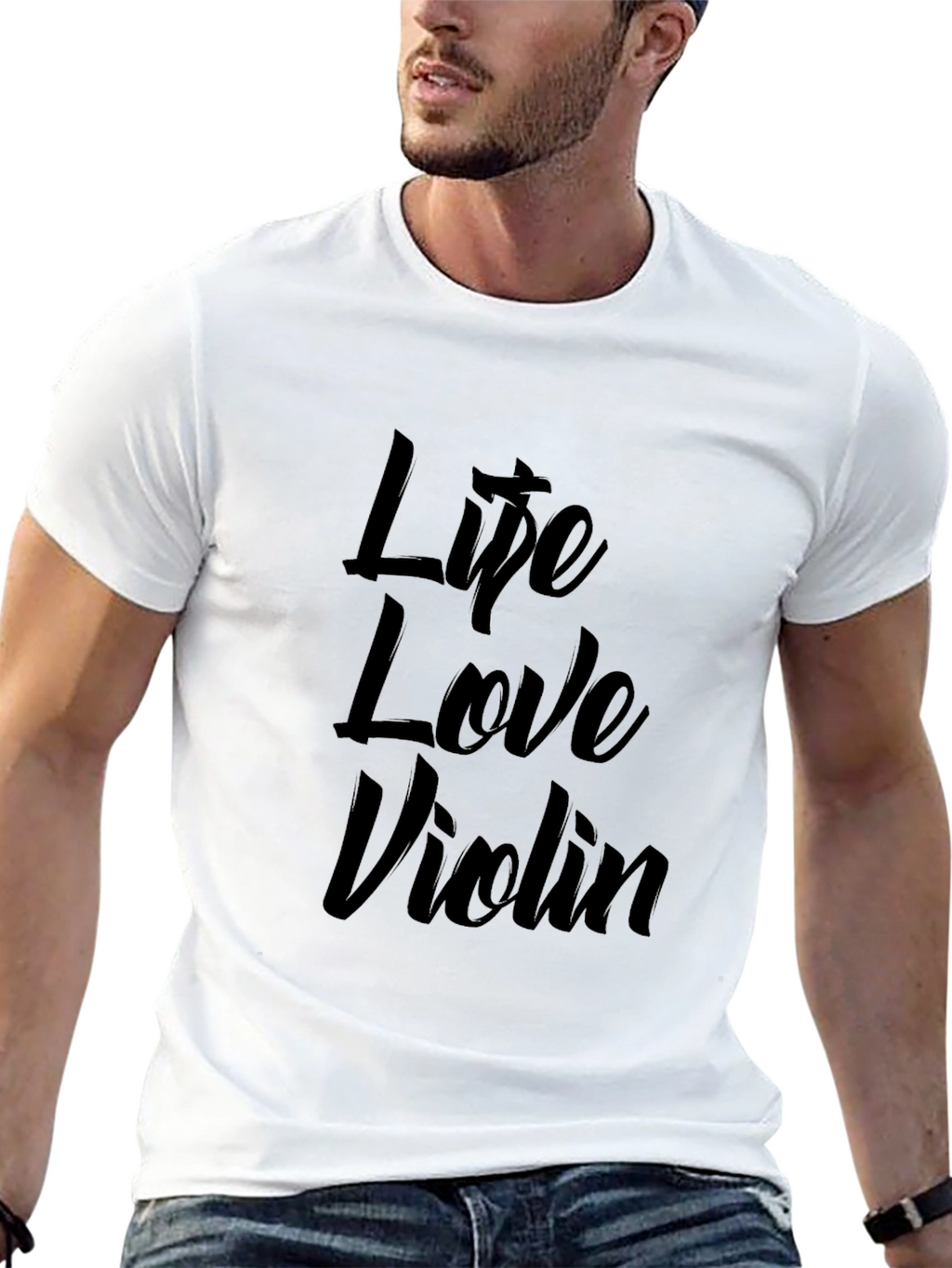 Life Love Violin Black Graphic Tee