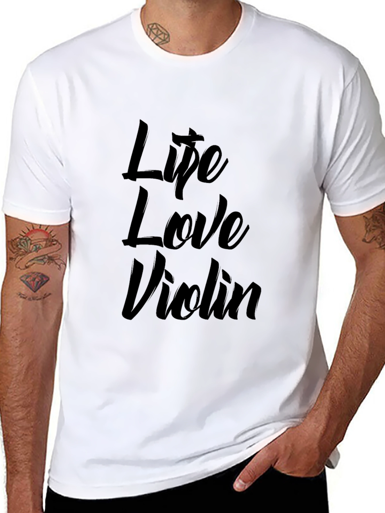 Life Love Violin Black Graphic Tee