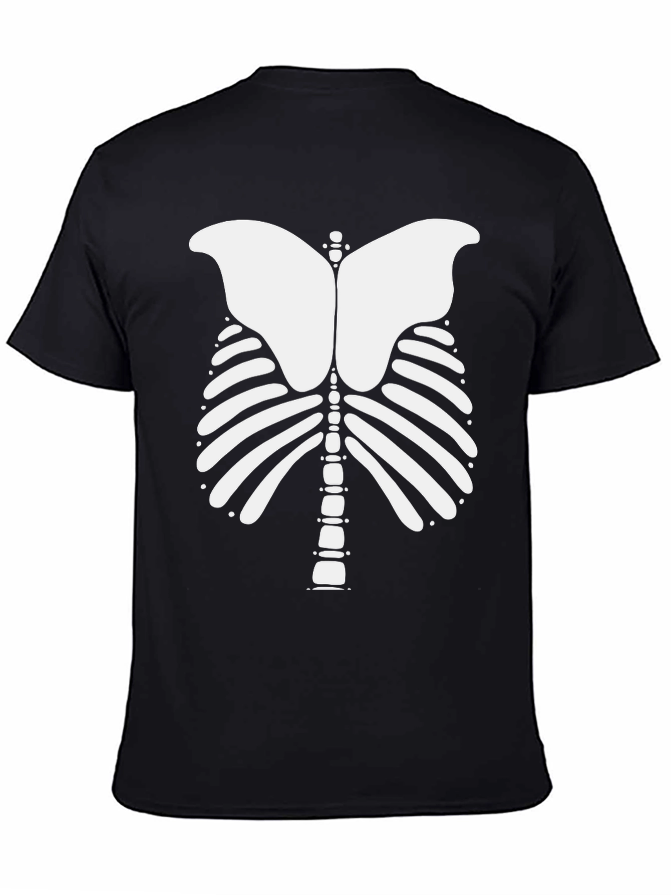 Skeleton Rib Cage Graphic Tee - Halloween Costume Shirt