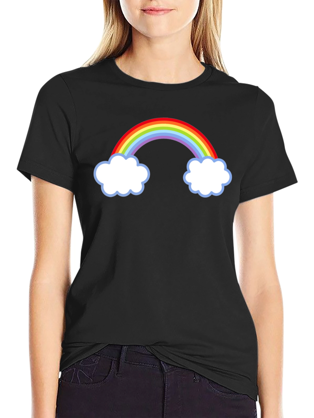 Rainbow Cloud Graphic Tee - Stylish Casual Wear