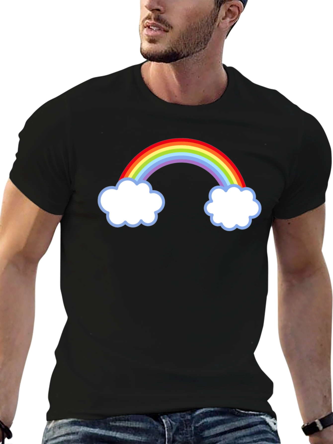 Rainbow Cloud Graphic Tee - Stylish Casual Wear