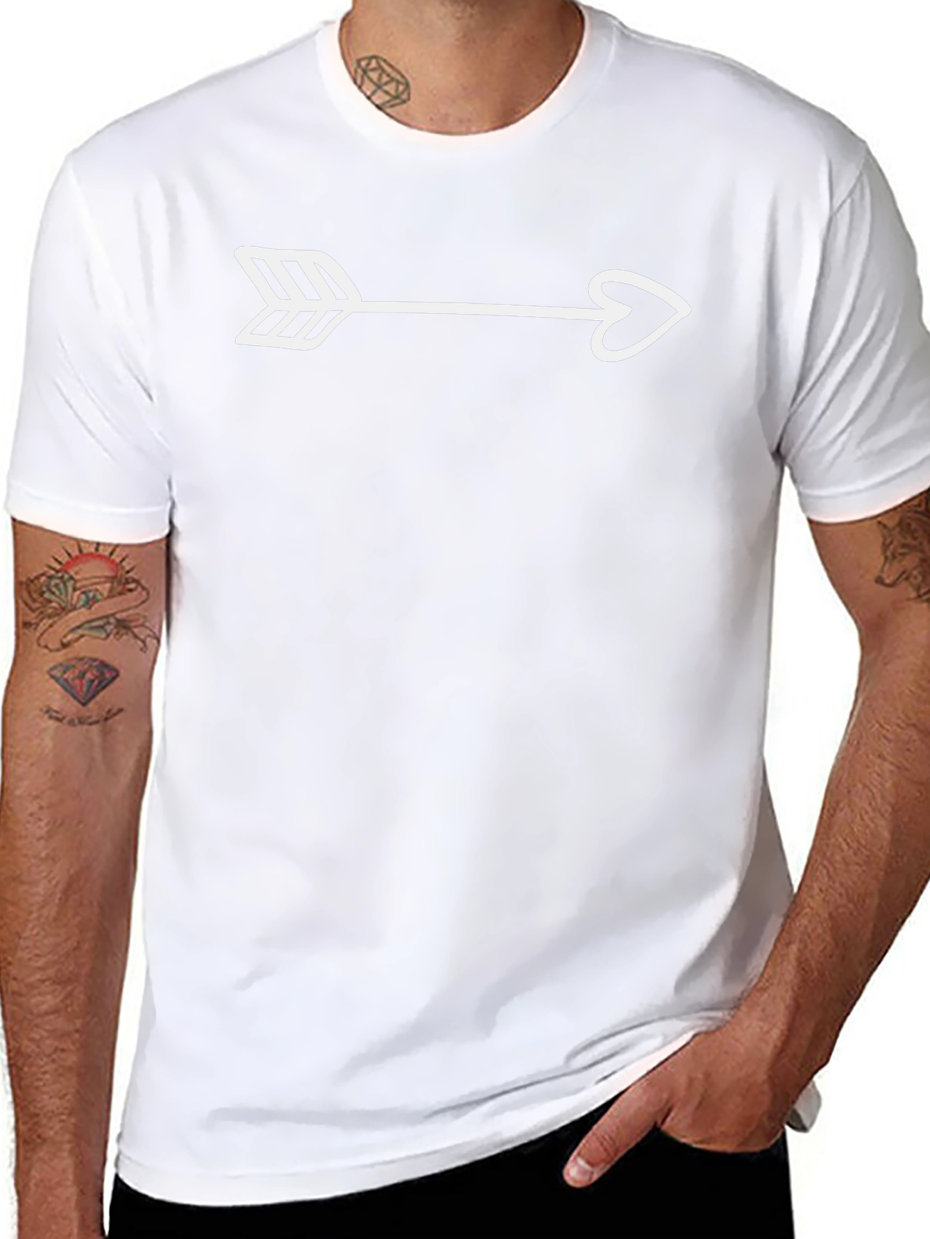 Arrow Heart Graphic Tee - Casual Black T-Shirt