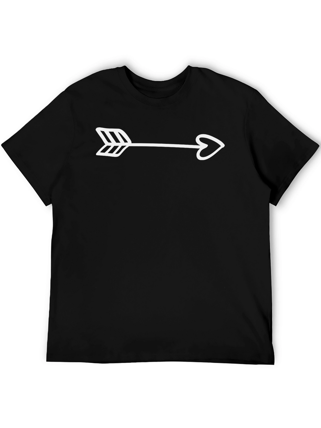 Arrow Heart Graphic Tee - Casual Black T-Shirt