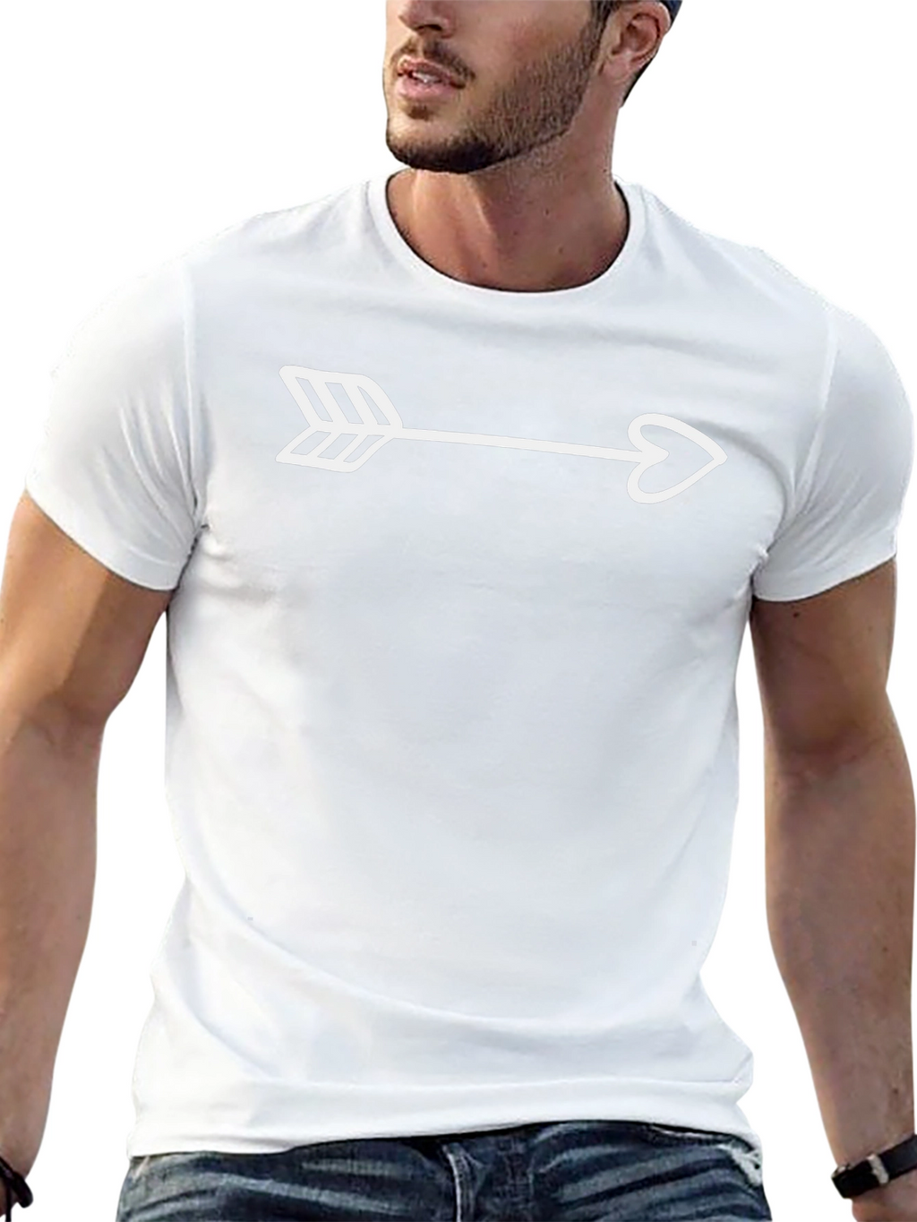 Arrow Heart Graphic Tee - Casual Black T-Shirt