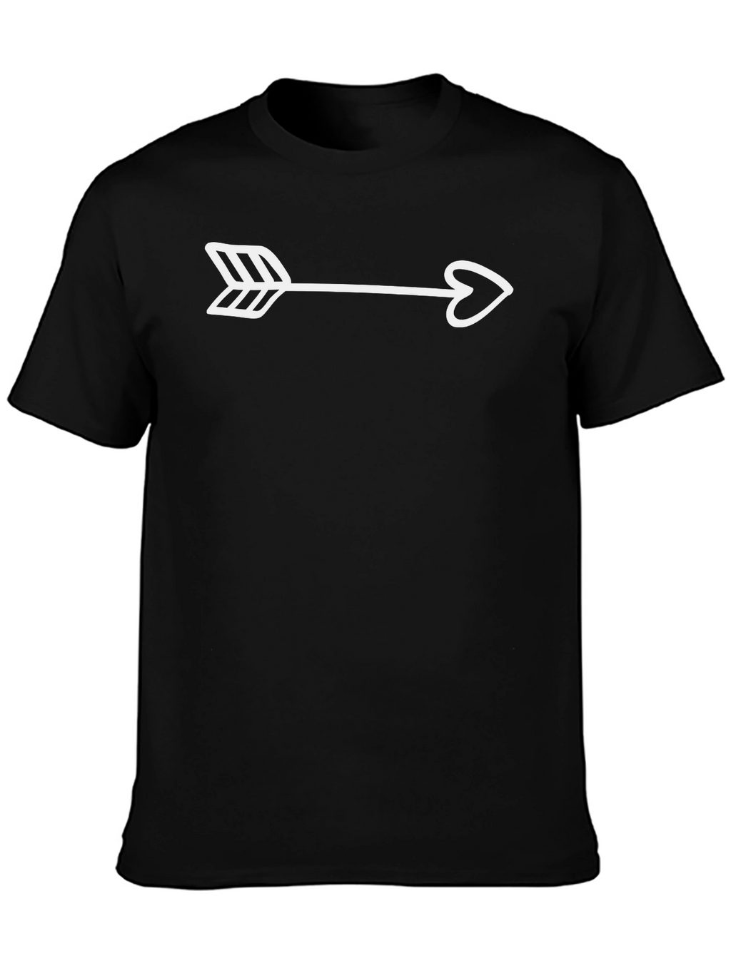 Arrow Heart Graphic Tee - Casual Black T-Shirt
