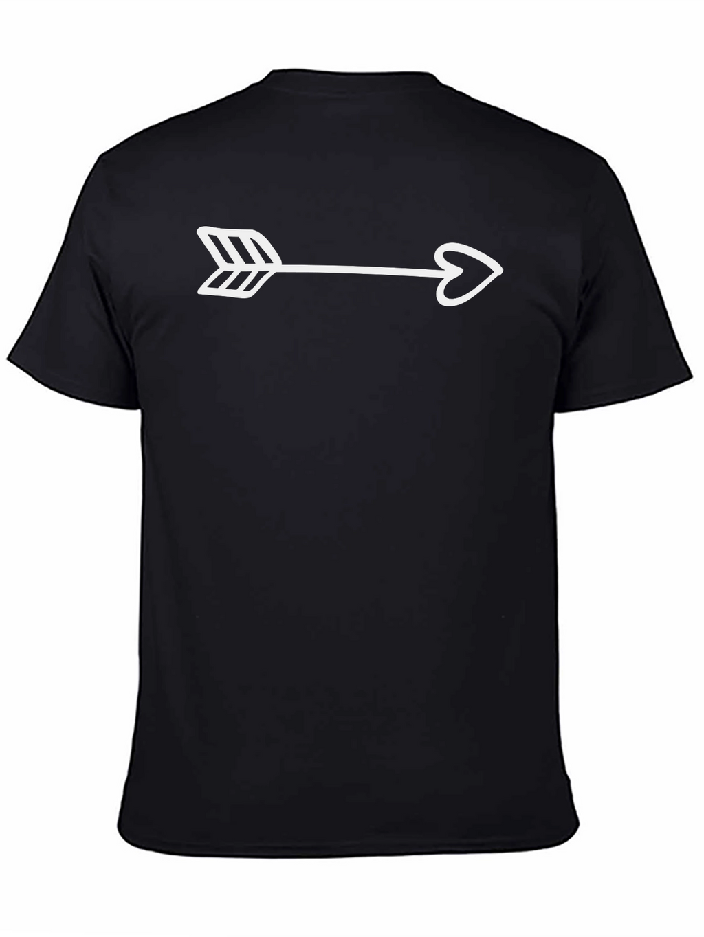 Arrow Heart Graphic Tee - Casual Black T-Shirt