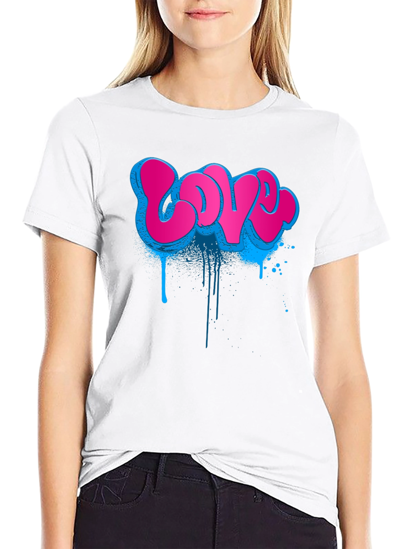 Graffiti Love T-Shirt - Urban Style Black Tee
