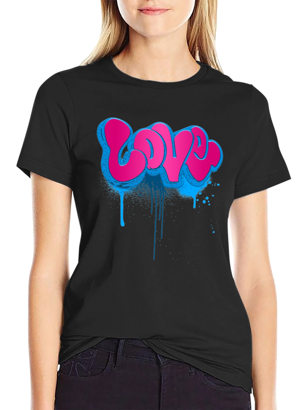 Graffiti Love T-Shirt - Urban Style Black Tee