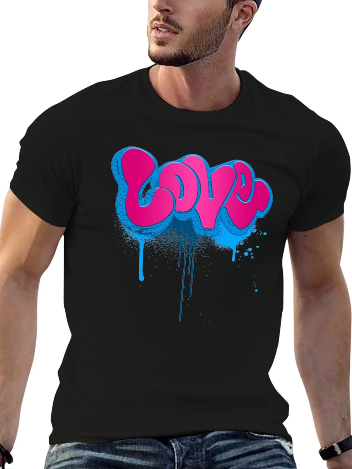 Graffiti Love T-Shirt - Urban Style Black Tee