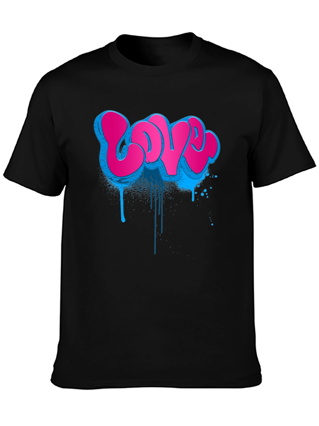 Graffiti Love T-Shirt - Urban Style Black Tee