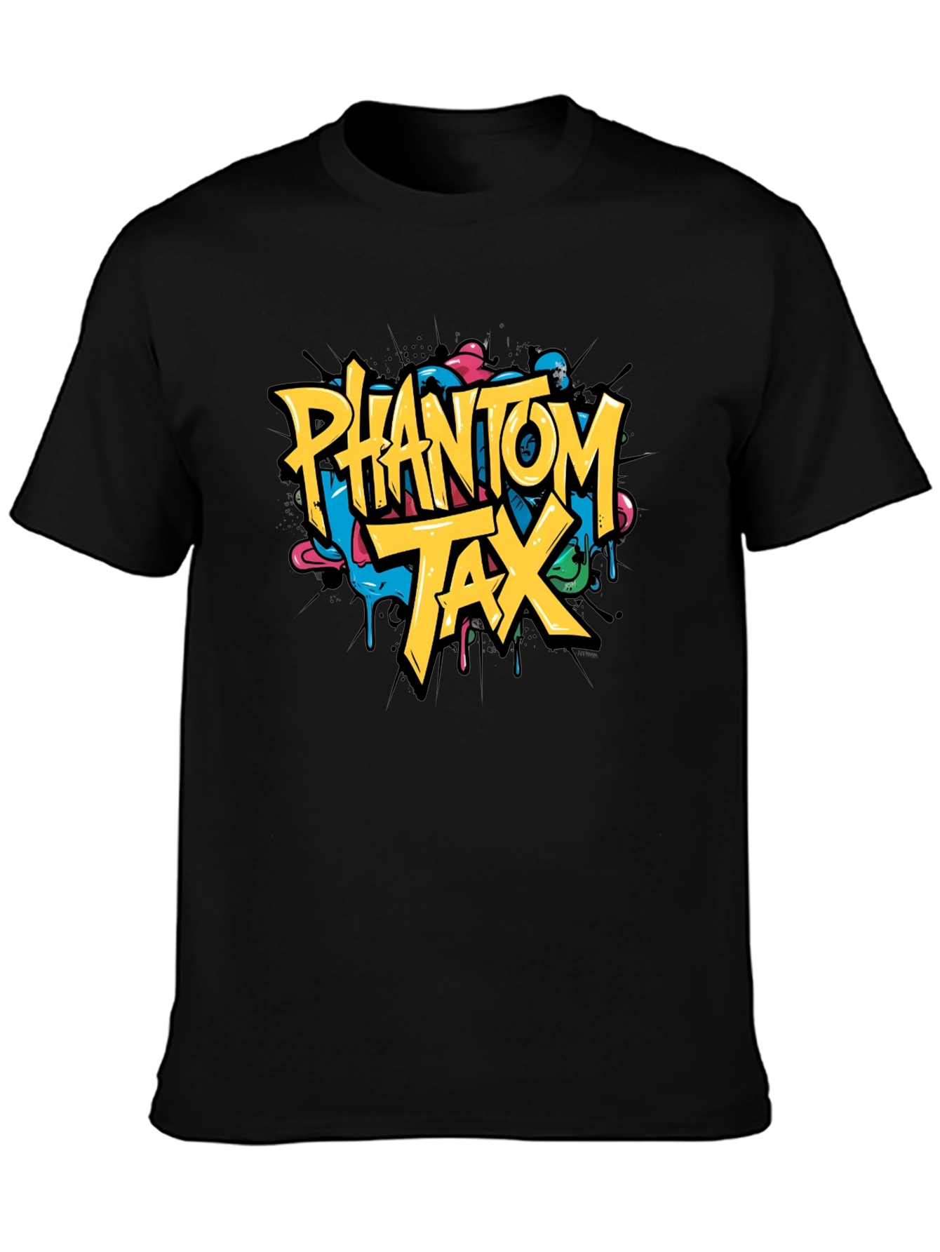 Phantom Tax Graphic T-Shirt - Trendy Black Tee