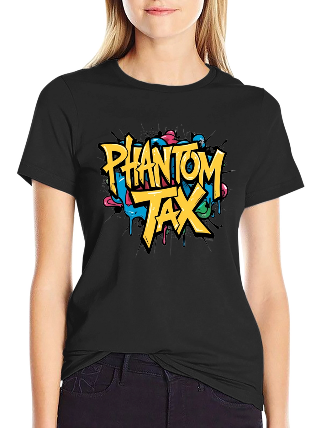 Phantom Tax Graphic T-Shirt - Trendy Black Tee