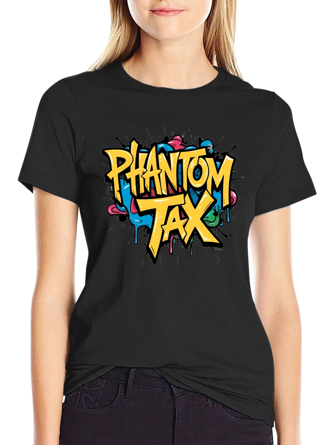Phantom Tax Graphic T-Shirt - Trendy Black Tee