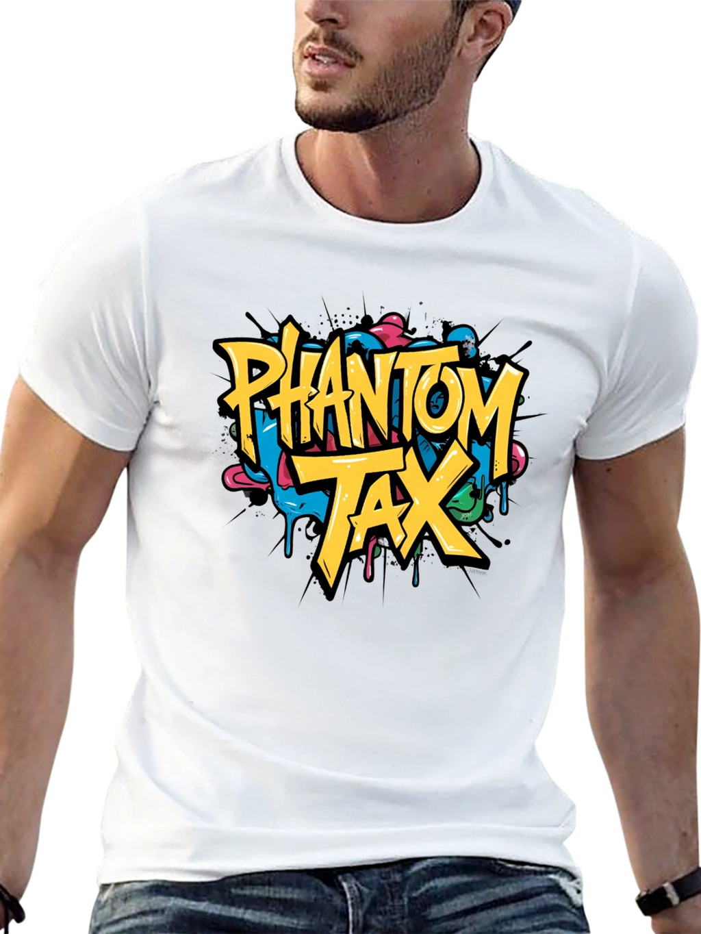 Phantom Tax Graphic T-Shirt - Trendy Black Tee