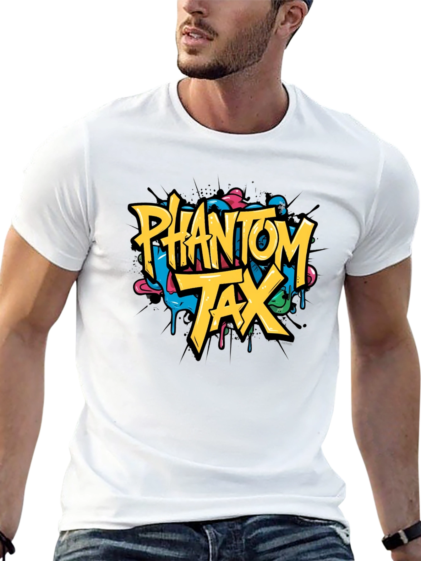 Phantom Tax Graphic T-Shirt - Trendy Black Tee