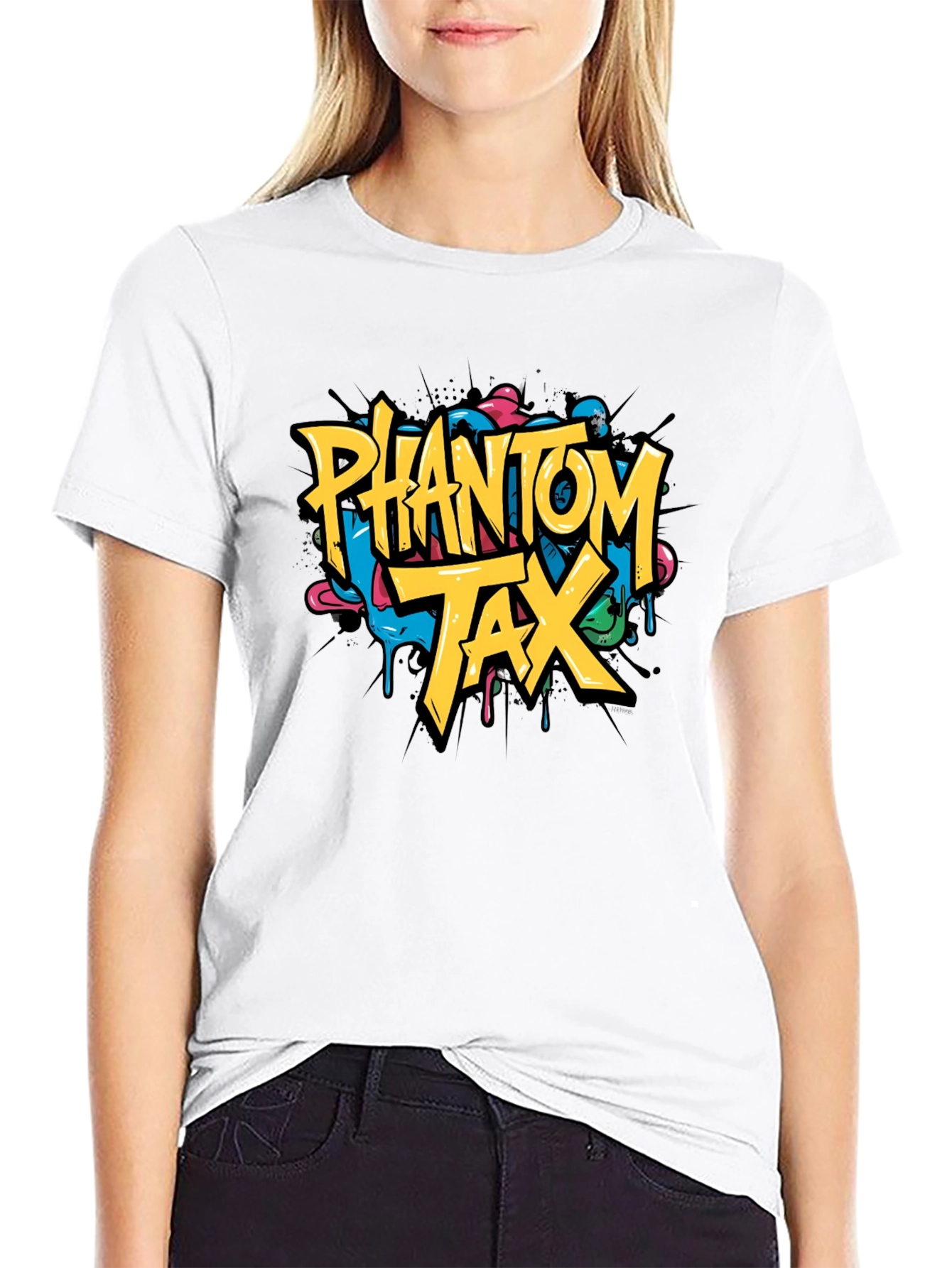 Phantom Tax Graphic T-Shirt - Trendy Black Tee